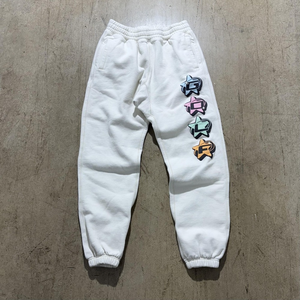 GOLF Sweatpants Mens Medium White Fleece Joggers Elastic Waist Star GOLF Logo